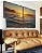 Duo de Quadros Pôr do Sol Dourado Mar Azul Calmo Canvas Moldura - Imagem 3