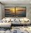 Duo de Quadros Quadrados Pôr do Sol Dourado Mar Azul Calmo Canvas Moldura - Imagem 4