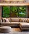 Trio de Quadros Árvore Folhas Verde Floresta Paisagem Canvas Moldura - Imagem 3