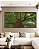 Duo de Quadros Quadrados Árvore Folhas Verde Floresta Paisagem Canvas Moldura - Imagem 2