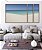 Trio de Quadros Estilizados Céu Azul Mar Calmo Praia Areia Branca Dunas Canvas Moldura - Imagem 5