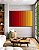Quadro Horizontal Abstrato Degradê Vermelho Laranja Amarelo Canvas Moldura - Imagem 1