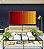 Duo de Quadros Quadrados Abstrato Degradê Vermelho Laranja Amarelo Canvas Moldura - Imagem 3