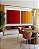 Duo de Quadros Quadrados Abstrato Degradê Vermelho Laranja Amarelo Canvas Moldura - Imagem 5