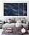 Trio de Quadros Estilizados Mar Alto Azul Profundo Natureza Canvas Moldura - Imagem 3