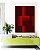 Quadro Vertical Abstrato Geométrico Degradê Vermelho Canvas Moldura - Imagem 2