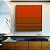 Quadro Quadrado Abstrato Degradê Laranja Coral Verde Canvas Moldura - Imagem 2