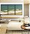 Trio de Quadros Mar Calmo Turquesa Praia Natureza Canvas Moldura - Imagem 4