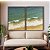 Duo de Quadros Mar Calmo Turquesa Praia Natureza Canvas Moldura - Imagem 4