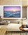 Quadro Horizontal Mar Azul Ondulado Céu Rosa Natureza Canvas Moldura - Imagem 5