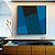 Quadro Quadrado Abstrato Geométrico Minimalista Azul Canvas Moldura - Imagem 2