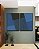 Duo de Quadros Abstrato Geométrico Minimalista Azul Canvas Moldura - Imagem 3