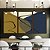 Trio de Quadros Abstrato Minimalista Azul Amarelo Ouro Canvas Moldura - Imagem 2