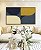 Quadro Horizontal Abstrato Minimalista Azul Amarelo Ouro Marfim Canvas Moldura - Imagem 5