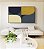 Quadro Horizontal Abstrato Minimalista Azul Amarelo Ouro Marfim Canvas Moldura - Imagem 3