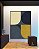 Quadro Vertical Abstrato Minimalista Azul Amarelo Ouro Marfim Canvas Moldura - Imagem 2