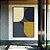 Quadro Vertical Abstrato Minimalista Azul Amarelo Ouro Marfim Canvas Moldura - Imagem 3