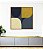 Quadro Quadrado Abstrato Minimalista Azul Amarelo Ouro Marfim Canvas Moldura - Imagem 5