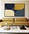 Duo de Quadros Abstrato Minimalista Azul Amarelo Ouro Marfim Canvas Moldura - Imagem 2