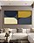 Duo de Quadros Quadrados Abstrato Minimalista Azul Amarelo Ouro Marfim Canvas Moldura - Imagem 2