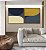 Duo de Quadros Quadrados Abstrato Minimalista Azul Amarelo Ouro Marfim Canvas Moldura - Imagem 4