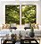 Duo de Quadros Natureza Folhas Verdes Árvores Floresta Paisagem Canvas Moldura - Imagem 3