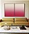 Duo de Quadros Abstrato Degradê Marfim Rosa Textura Canvas Moldura - Imagem 2