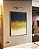 Quadro Vertical Abstrato Azul Dourado Marfim Canvas Moldura - Imagem 1