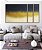 Trio de Quadros Estilizados Abstrato Azul Dourado Marfim Canvas Moldura - Imagem 5