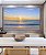 Quadro Horizontal Nascer do Sol Praia Mar Azul Natureza Canvas Moldura - Imagem 1