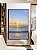 Quadro Vertical Nascer do Sol Praia Mar Azul Natureza Canvas Moldura - Imagem 4