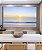 Quadro Horizontal Praia Mar Azul Claro Nascer do Sol Natureza Canvas Moldura - Imagem 3