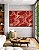 Quadro Horizontal Abstrato Vermelho Tijolo Salmão Contornos Canvas Moldura - Imagem 4