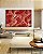 Quadro Horizontal Abstrato Vermelho Tijolo Salmão Contornos Canvas Moldura - Imagem 5