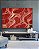 Quadro Horizontal Abstrato Vermelho Tijolo Salmão Contornos Canvas Moldura - Imagem 3