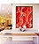Quadro Vertical Abstrato Vermelho Tijolo Salmão Contornos Canvas Moldura - Imagem 2