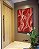 Quadro Vertical Abstrato Vermelho Tijolo Salmão Contornos Canvas Moldura - Imagem 3