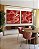 Duo de Quadros Quadrados Abstrato Vermelho Tijolo Salmão Contornos Canvas Moldura - Imagem 4