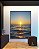 Quadro Vertical Pôr do Sol em Mar Calmo Azul Natureza Canvas Moldura - Imagem 4