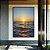 Quadro Vertical Pôr do Sol em Mar Calmo Azul Natureza Canvas Moldura - Imagem 1