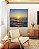 Quadro Quadrado Pôr do Sol em Mar Calmo Azul Natureza Canvas Moldura - Imagem 2