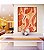 Quadro Vertical Abstrato Coral Marfim Contornos Canvas Moldura - Imagem 5