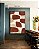 Quadro Vertical Abstrato Minimalista Vermelho Marfim Canvas Moldura - Imagem 2