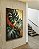 Quadro Vertical Plantas Costela de Adão Plantas Folhas Abstrato Laranja Canvas Moldura - Imagem 2