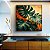 Quadro Quadrado Plantas Costela de Adão Plantas Folhas Abstrato Laranja Canvas Moldura - Imagem 4