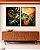 Duo de Quadros Plantas Costela de Adão Plantas Folhas Abstrato Laranja Canvas Moldura - Imagem 2