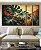 Trio de Quadros Estilizados Plantas Costela de Adão Folhas Abstrato Laranja Canvas Moldura - Imagem 2