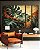 Trio de Quadros Estilizados Plantas Costela de Adão Folhas Abstrato Laranja Canvas Moldura - Imagem 1