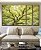 Trio de Quadros Estilizados Paisagem Copa de Árvore Folhas Verde Claro Natureza Canvas Moldura - Imagem 5