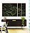 Trio de Quadros Estilizados Pilea Planta da Amizade Folhas Verdes Natureza Canvas Moldura - Imagem 2